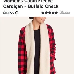 Eddie Bauer Women's Buffalo Check Fleece Cardigan